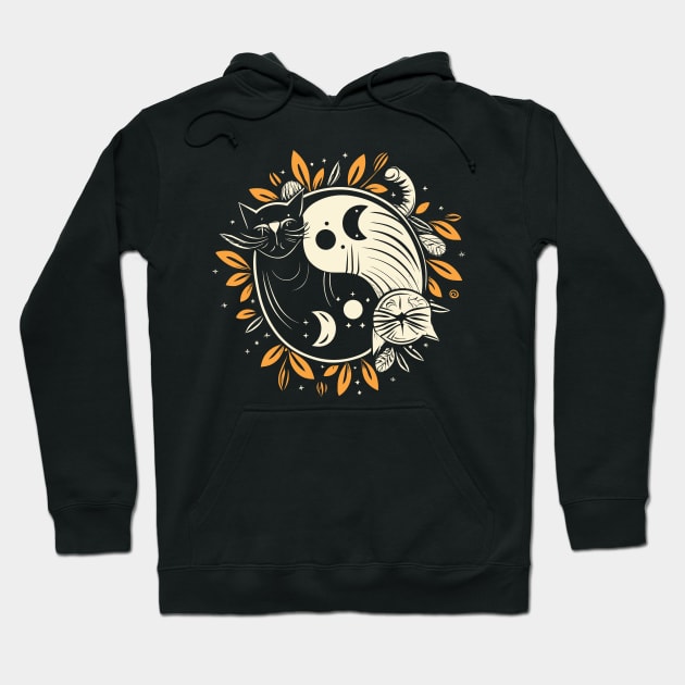 Yin and Yang Cute Cuddling Kittens Hoodie by IceTees